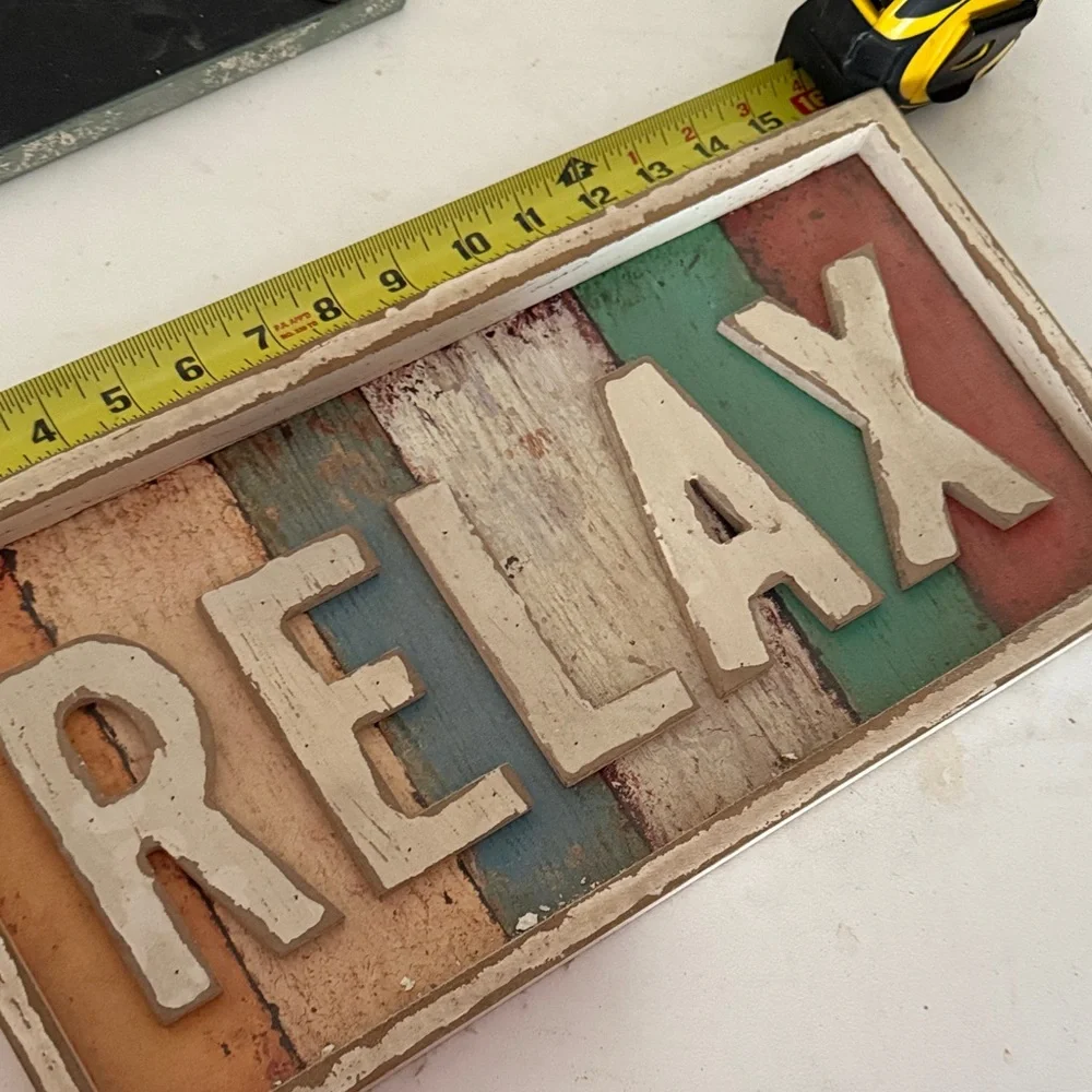 (2) Beach and Relax Wall Decor Signs Rustic - Picture 2 of 12